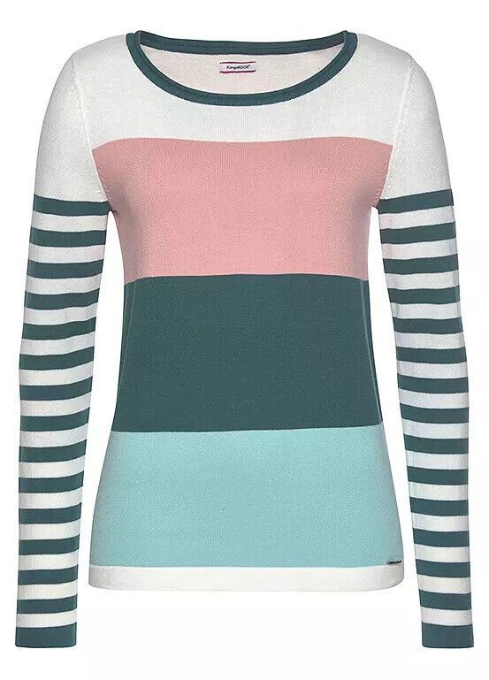 Ladies K*ngeroos Knitted Crew Neck Jumper Sweater Designer Stripe Knit Winter
