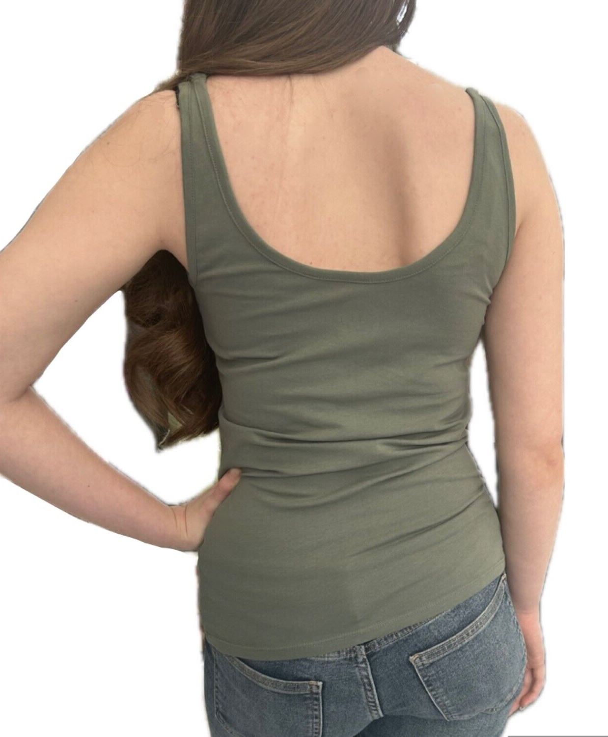 Ladies Women's Next Thick Strap Vest Top Summer Black Grey Cami Tank Cotton