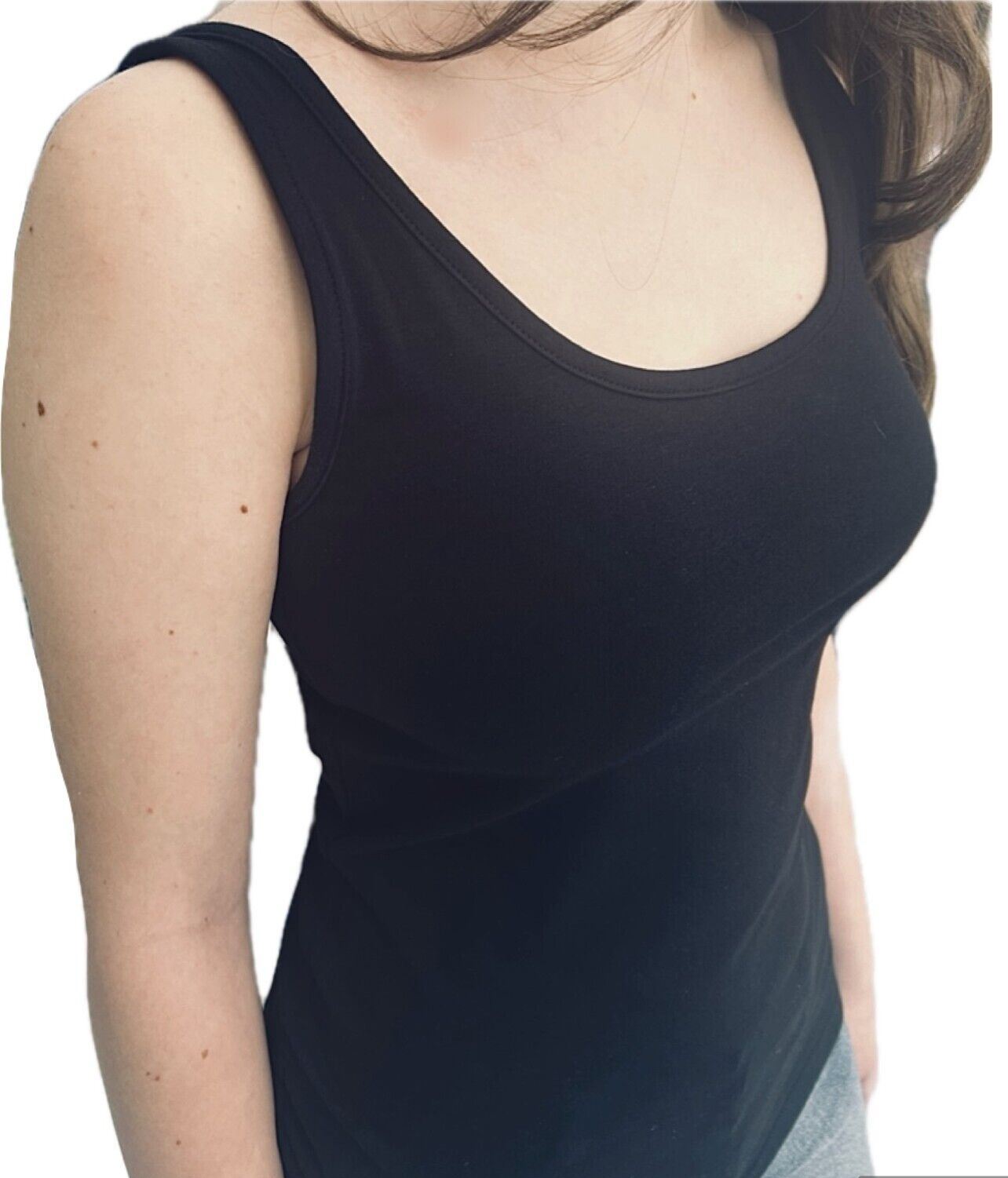 Ladies Women's Next Thick Strap Vest Top Summer Black Grey Cami Tank Cotton