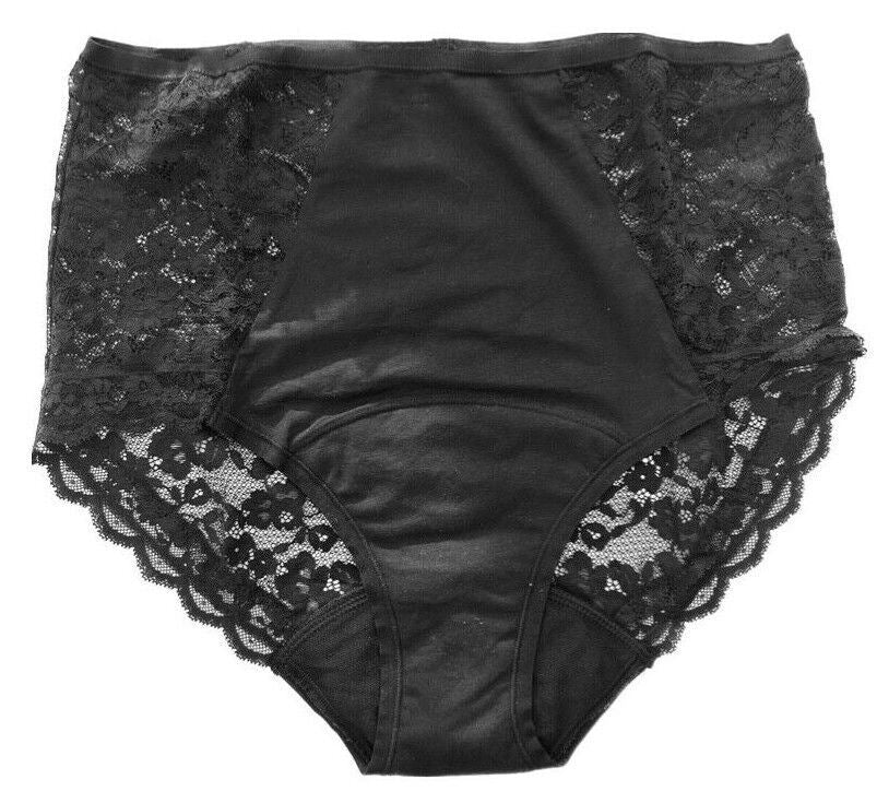 Ex Famous Store Brand Period Menstrual Knickers Protection Briefs Black Pants Heavy Flow Lace