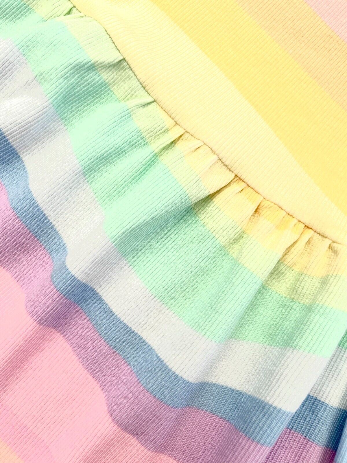 Girls NXT Ribbed Dress Baby Pink Blue Yellow Summer Rainbow Pastel Ombre Rib