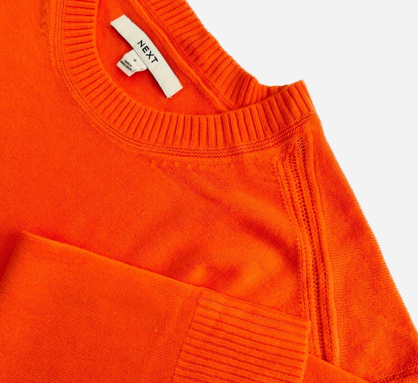 Ladies Ex NXT Cosy Jumper Crew Neck Long Sleeve Black White Orange Knit Sweater