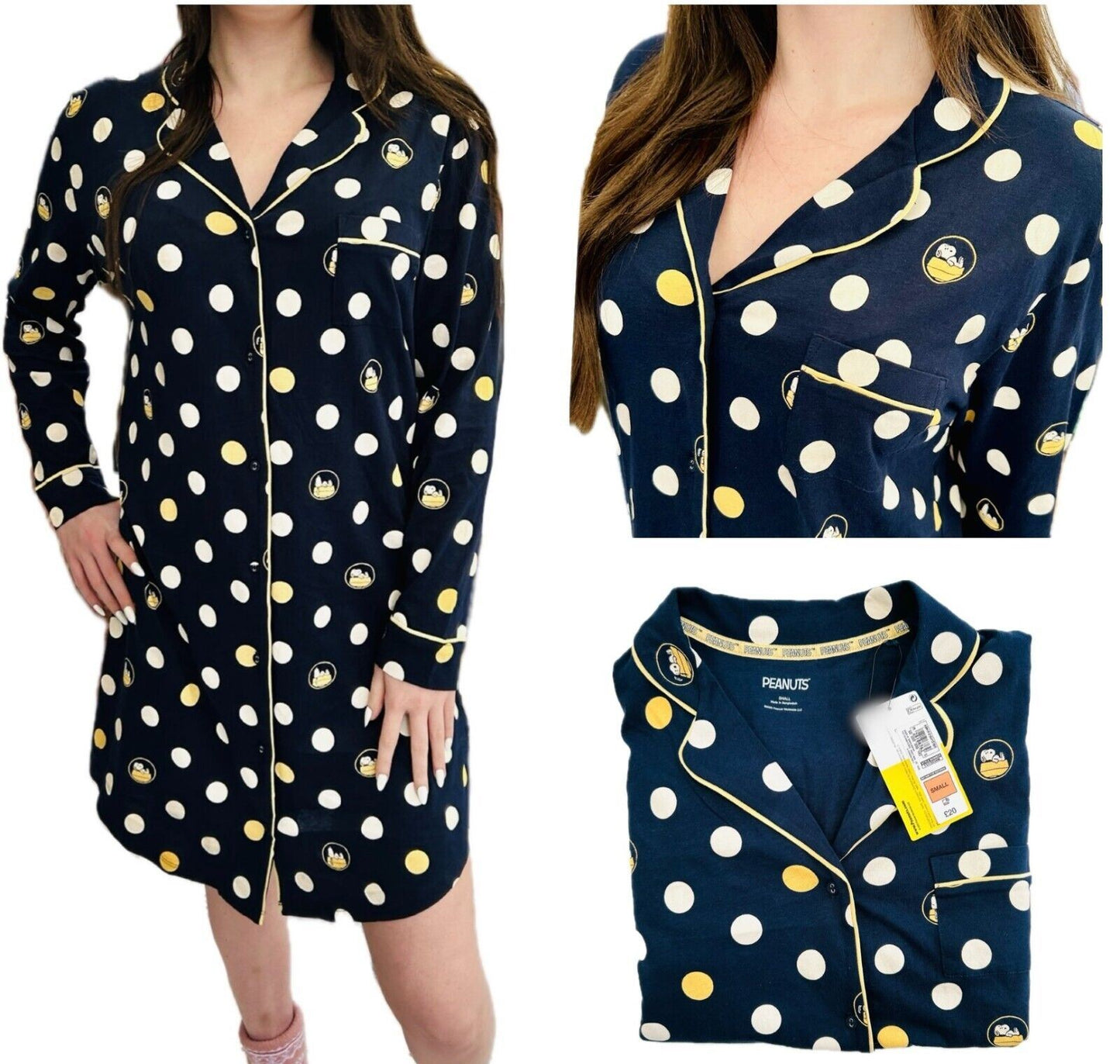 Ex FaMouS Store Nightie Pure Cotton Long Sleeved Button Nightshirt