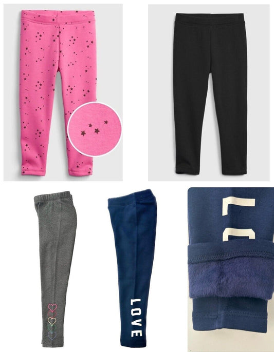 Girls G*p Cosy Leggings Black Navy Grey Sherpa Fleece Lined Warm Winter Bottoms