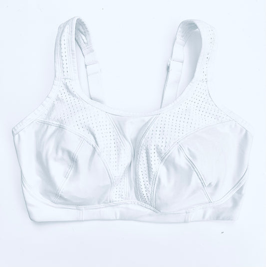 Ex Famous Store Brand Ladies Sports WHITE Bra Ultimate Support Non Wire Gym
