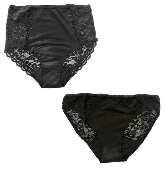 Ex Famous Store Brand Period Menstrual Knickers Protection Briefs Black Pants Heavy Flow Lace